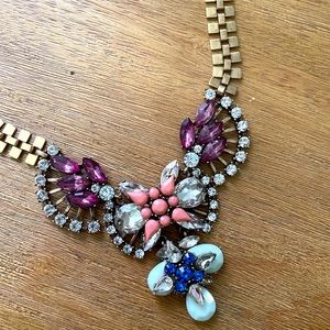 J. CREW Colorful Crystal Statemt Necklace